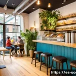 Home 22 동물카페 창업 준비 - **Prompt 1: A Cozy and Harmonious Pet-Friendly Cafe Scene**
"A vibrant, wide-angle shot of a bus...
