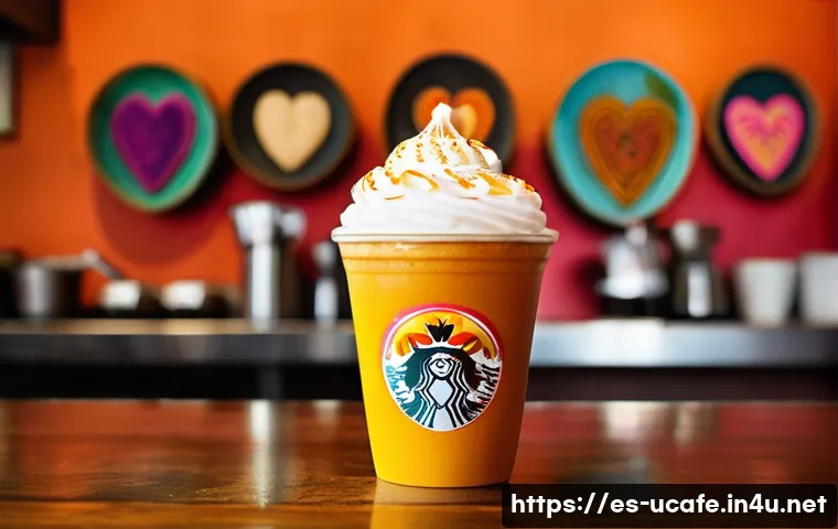 한정판 음료를 운영하는 이색카페 - A vibrant café scene showcasing a barista crafting a limited-edition tropical coffee drink combining...