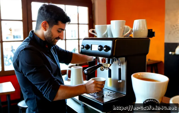 바리스타 체험이 가능한 이색카페 - Photorealistic specialty coffee workshop in a welcoming independent café in Madrid, an adult guest l...